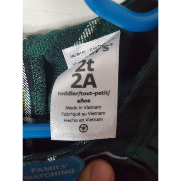 Carter's Black/Green Plaid Top, 2T, NWT - Picture 5 of 6